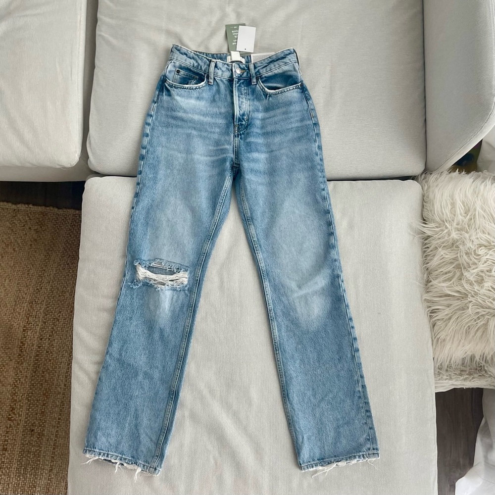 HIGH WAIST, DISTRESSED, BOOTCUT JEANS NWT